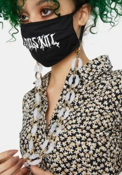 Jules Kae Acrylic Cloudy Face Mask Holder Chain