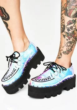 T.U.K. Ice Iridescent Dino Lug Sole Creeper
