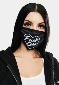 Too Fast F Off Heart Face Mask