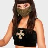 X_PTLHZ Gilded Keep It Classy Rhinestone Face Mask