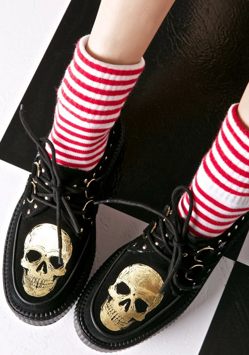 T.U.K. Suede Viva Skull Creepers 3 T.U.K. Suede Viva Skull Creepers