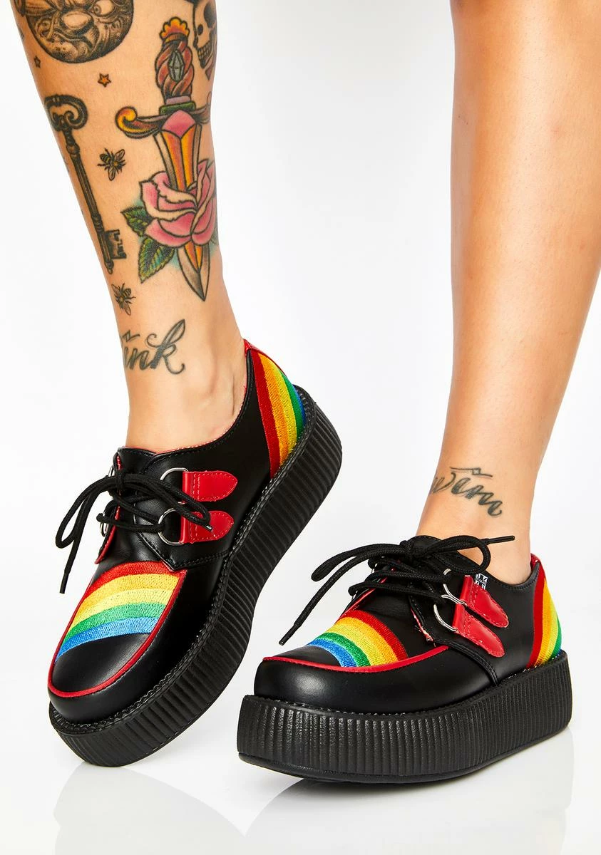 T.U.K. Black N' Rainbow Viva Mondo Creepers 3 T.U.K. Black N' Rainbow Viva Mondo Creepers