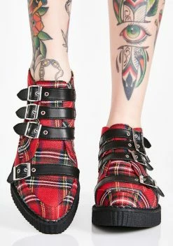 T.U.K. Vegan Buckle Plaid Creepers -T.U.K. Sales Store z5B6RNOT3P95EQenuBfFE6K915xYTB6O 24